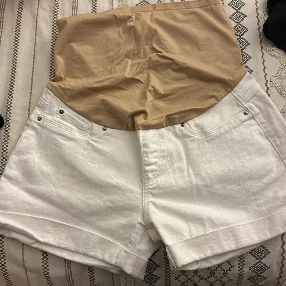 White Maternity Shorts